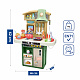 Aga4Kids Plastik-Kinderküche mit zwei Induktionskochfeldern, aufklappbarem Kühlschrank, Regal und umfangreichem Zubehör