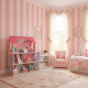 Aga MDF Holzpuppenhaus + Möbel 70cm rosa LED