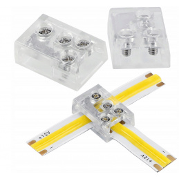 Univerzální konektor pro COB 8mm LED pásek, rovný úhlový T