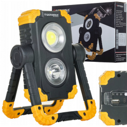 Přenosný nabíjecí LED reflektor s funkcí powerbanky 10W - IP44 - studená barva