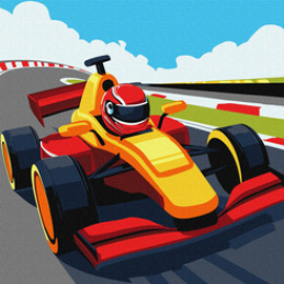 Malowanie po numerach 30x30cm KHO8559 Barwne wyścigi AP0070 uniwersalny