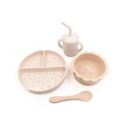 Komplet naczyń z silikonu Kwiatki BAMBOOM uniwersalny Komplet naczyń z silikonu Kwiatki BAMBOOM uniwersalny