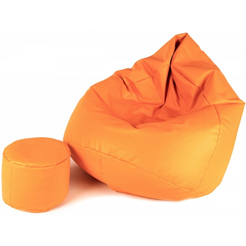 Aga Sitzsack Relaxationbag XXXL + Fußstütze Hell orange