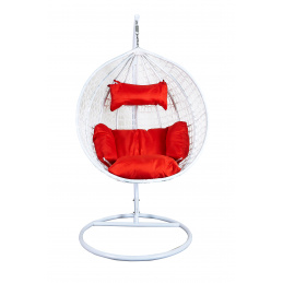 Aga Hängesessel,Hängesitz,Hängeschaukel ORTA Weiß - Rot