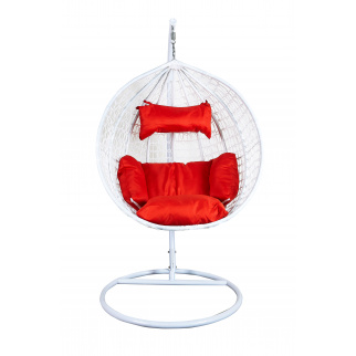Aga Hängesessel,Hängesitz,Hängeschaukel ORTA Weiß - Rot