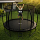 Aga SPORT EXCLUSIVE Trampolin 305 cm 10 ft Schwarz, Kindertrampolin, Gartentrampolin mit Sicherheitsnetz + Schutznetz + Leiter