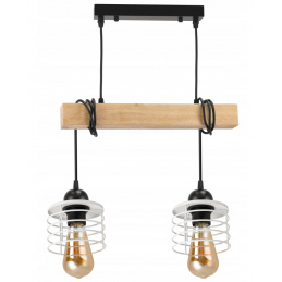 Závěsné stropní svítidlo LED dřevěný trám 2xE27 Lustr Spring White