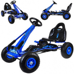 Duży gokart na pedały regulowane siedzisko pompowane koła SP0839 uniwersalny Duży gokart na pedały regulowane siedzisko pompowane koła SP0839 uniwersalny