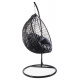 Aga Hängesessel mit Gestell und Kissen Hängekorb bis 120 kg ORTA MR4202B-DG Schwarz/Dunkelgrau, Hängestuhl, Hängekorb, Hängesessel mit Stahlskelett, Polyrattan Hängekorb, Hängesessel