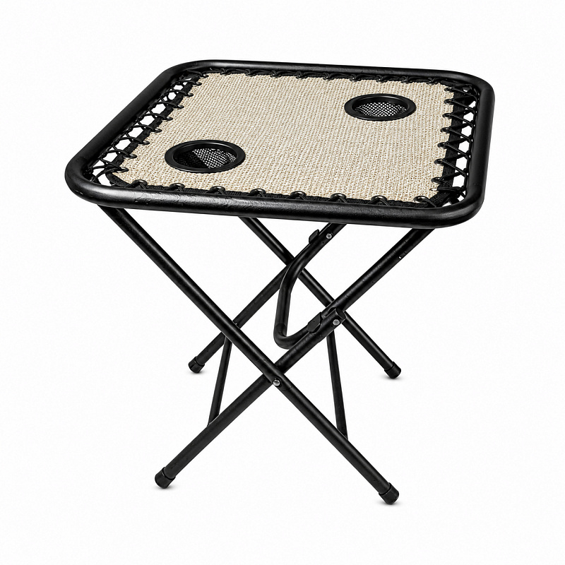 Aga Campingtisch MR51TB – Klapptisch 50x50x50 cm mit 2 Getränkehaltern – faltbar, stabil & wetterfest – kompakt für Camping & Reisen