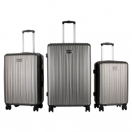 Aga Travel Aga Travel Kofferset, Reisekofferset , Hartschalenkoffer, Doppeltragegriff mit Zahlenschloss, Trolley Reisekoffer 3tgl 4 Rollen  MR4667 Dunkelgrau