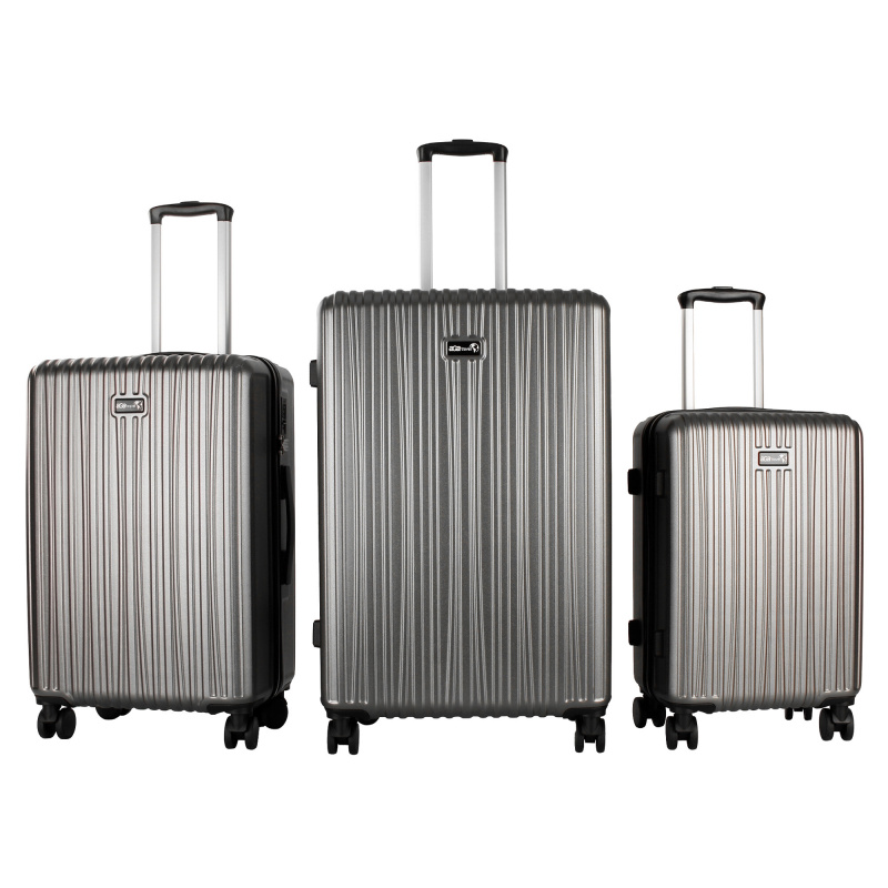 Aga Travel Aga Travel Kofferset, Reisekofferset , Hartschalenkoffer, Doppeltragegriff mit Zahlenschloss, Trolley Reisekoffer 3tgl 4 Rollen  MR4667 Dunkelgrau