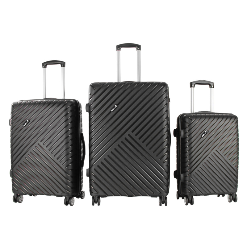 Aga Travel Reisekofferset, Kofferset  MR4677 Schwarz, Hartschale, TSA, 4 Rollen, Reisekoffer, Koffer