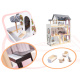 Aga MDF Holzpuppenhaus + Möbel 78cm schwarz LED