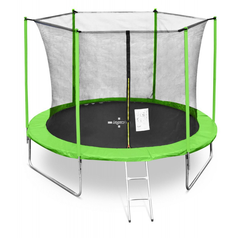 Legoni Trampolin 244 cm 8 ft Hellgrün + Indoor-Schutznetz + Leiter