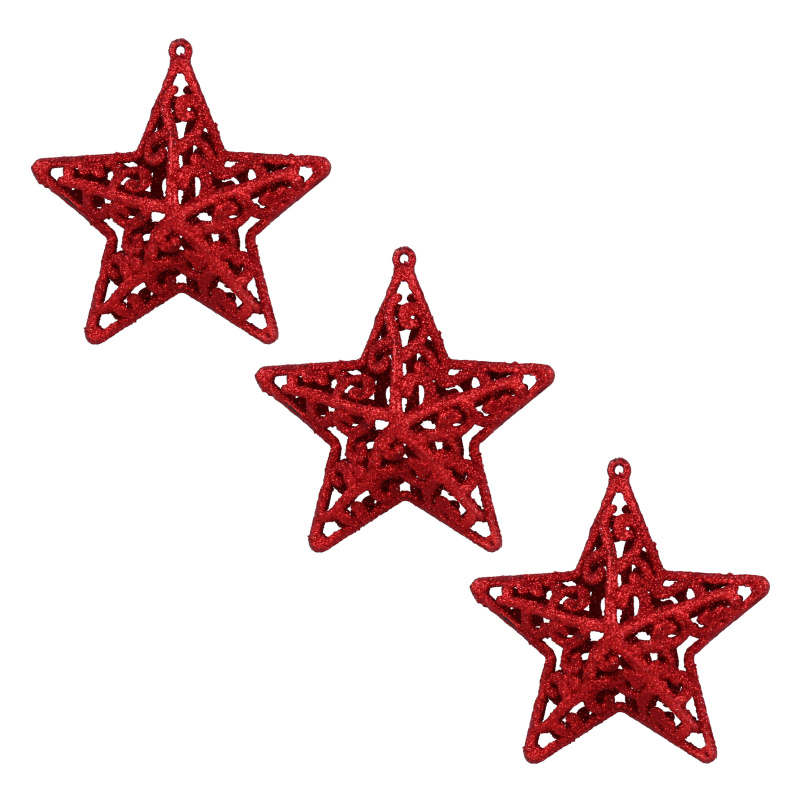 Aga Weihnachtsschmuck-Set 3 Stück Rote Weihnachtssterne