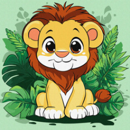 Malowanie po numerach 30x30cm KHO1272 Wesołe lwiątko AP0087 uniwersalny