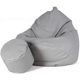 Aga Sitzsack Relaxtionbag XXXL + Fußstütze Hellgrau