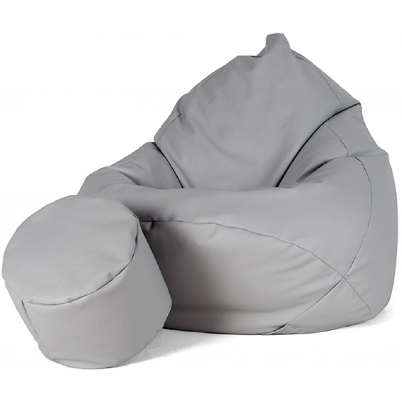 Aga Sitzsack Relaxtionbag XXXL + Fußstütze Hellgrau