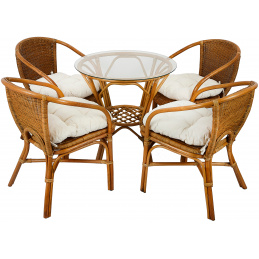 Aga Rattan-Garnitur MONTOYA Colonial Weiß