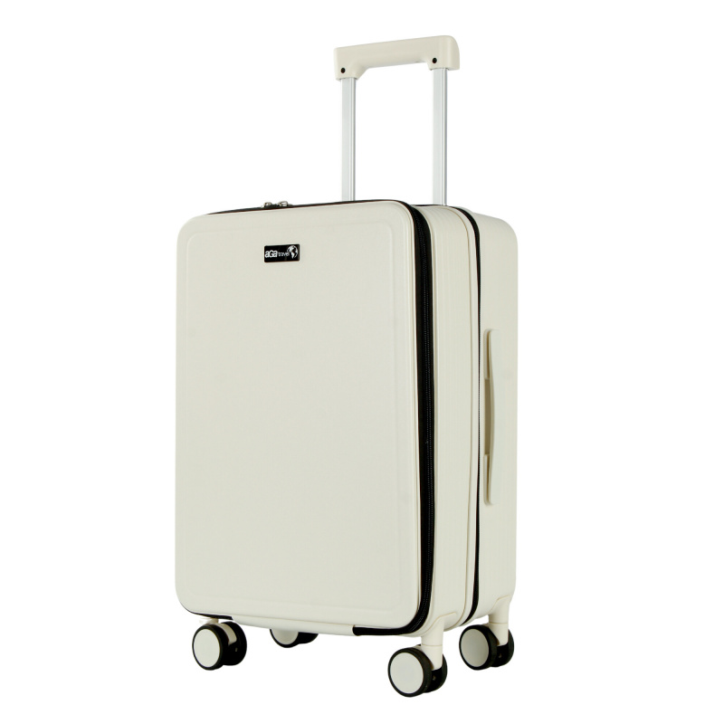 Aga Travel Handgepäck, Reisekoffer MR4674 Weiß, Hartschale, TSA, 4 Rollen, Teleskopgriff