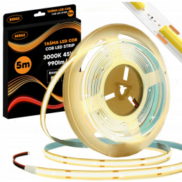 LED pásek COB Neon 12V - 480D - 9W/m - IP20 - 5m - 990lm - teplá barva