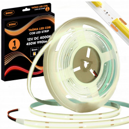 LED pásek COB Neon 12V - 480D - 9W/m - IP20 - 1m - 990lm - neutrální barva