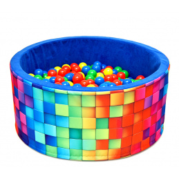 Aga Bällebad für Baby ab 1 Jahr, Rundes Weiches Schaumstoff Bällepool mit 200 Bälle, 90x40 cm Ballgrube Spielzeug für Kleinkinder, 969