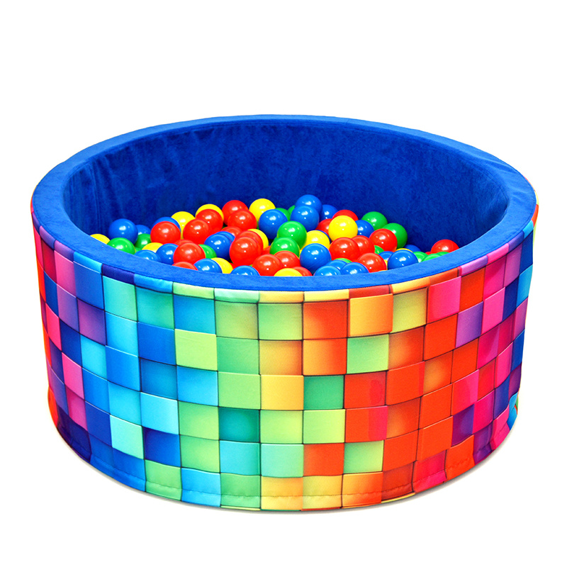 Aga Bällebad für Baby ab 1 Jahr, Rundes Weiches Schaumstoff Bällepool mit 200 Bälle, 90x40 cm Ballgrube Spielzeug für Kleinkinder, 969