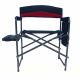 Aga Campingstuhl mit Tisch & Seitentasche Rot / Schwarz  – Faltbarer Regiestuhl mit Armlehnen, Aluminiumgestell, bis 100 kg, für Outdoor, Angeln & Garten