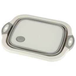 Silikonová skládací miska s odtokem prkénko na krájení cestovní odkapávač do dřezu