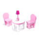 Aga MDF Holzpuppenhaus + Möbel 70cm rosa LED