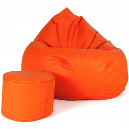 Aga Sitzsacke Relaxationbag XXXL + Fußstütze Orange