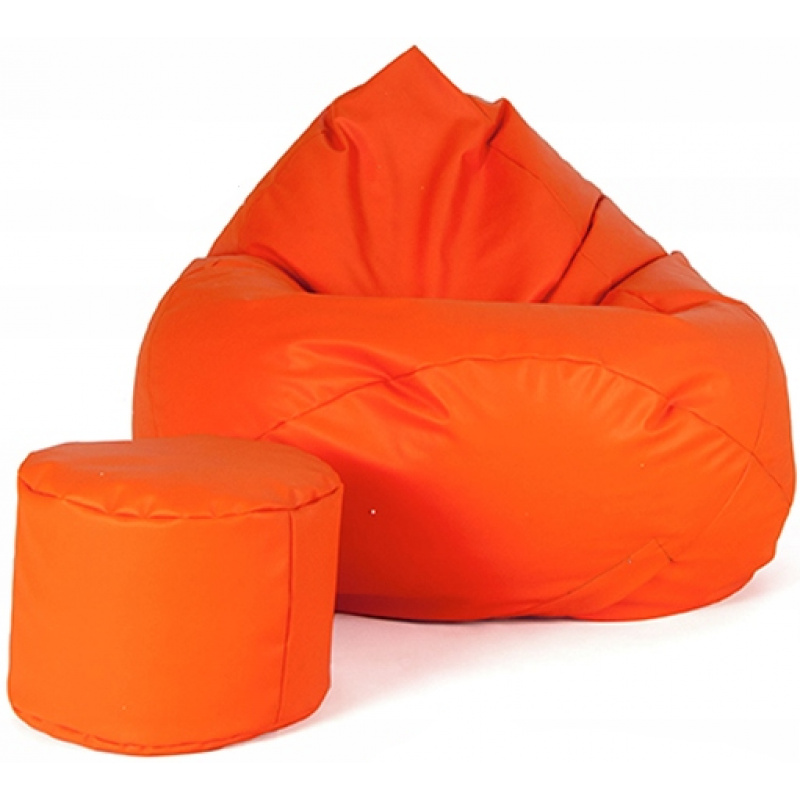 Aga Sitzsacke Relaxationbag XXXL + Fußstütze Orange