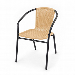 Linder Exclusiv Gartenstuhl RATAN Dunkelgrau/Beige