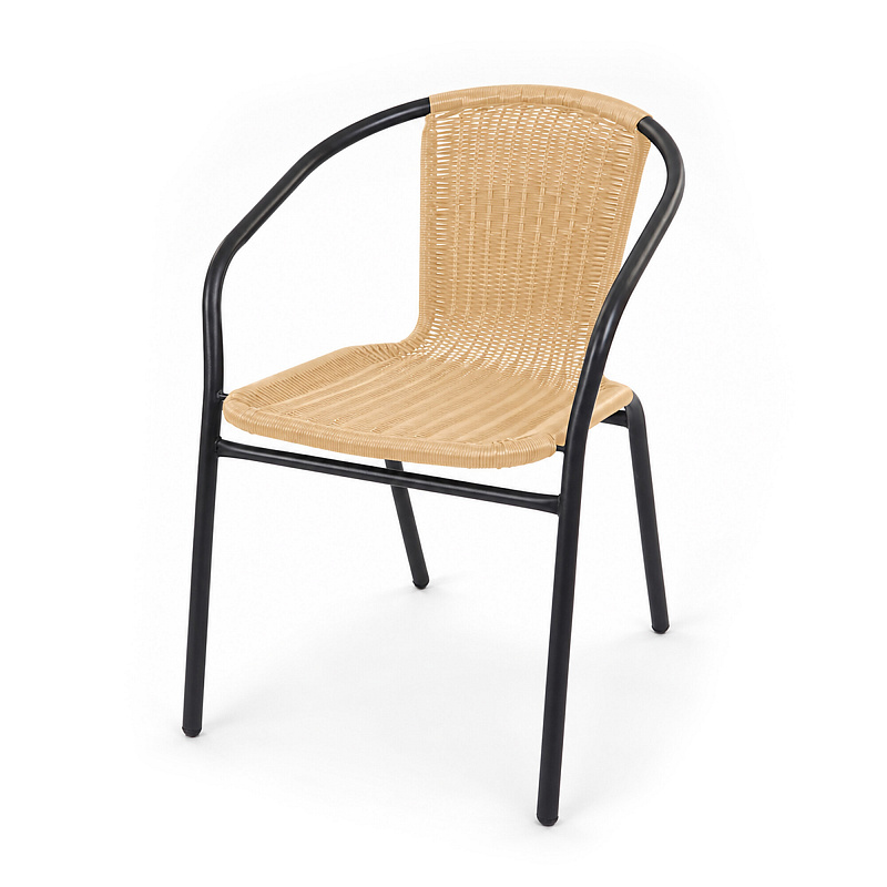 Linder Exclusiv Gartenstuhl RATAN Dunkelgrau/Beige