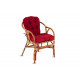 Aga Rattangarnitur SITA Kolonial Maroon Rattangruppe mit Polsterung