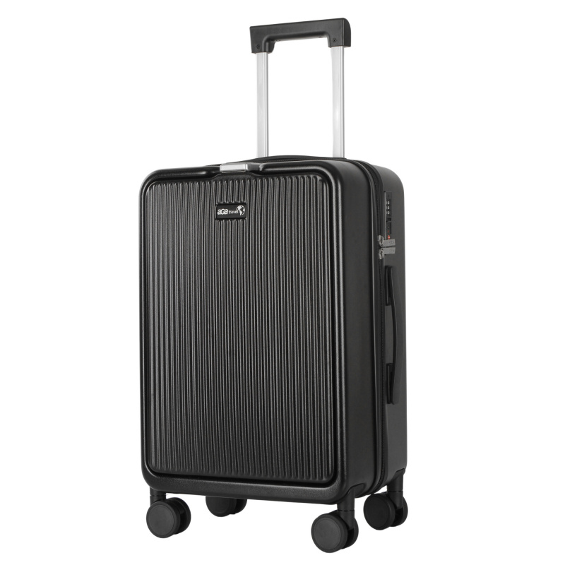 Aga Travel Handgepäck, Reisekoffer MR4671 Schwarz, Hartschale, TSA, 4 Rollen, Teleskopgriff