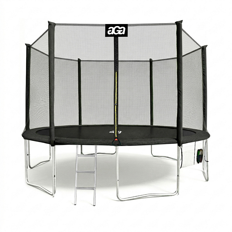 Aga SPORT PRO Trampolin 430 cm Schwarz + Sicherheitsnetz + Leiter + Schuhfach