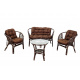 Aga Rattangarnitur BAHAMA Rattangruppe inkl.hochwertigen Polster Choco Brown