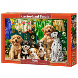 Puzzle 500-elementów Puppies, Laundry and Bird Antics B-54152 uniwersalny
