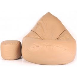 Aga Sitzsack Relaxationbag XXXL + Fußstütze Kaffee