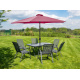Linder Exclusiv Kippbarer Sonnenschirm, Gartenschirm Ø 250 cm,mit Kurbelmechanismus, Rot