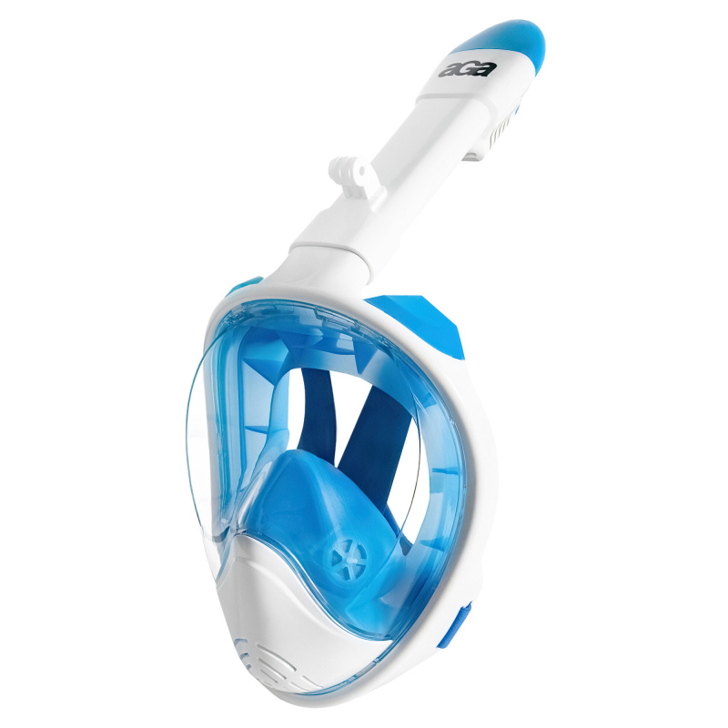 Aga Vollgesichts-Schnorchelmaske L/XL Weiß/Blau