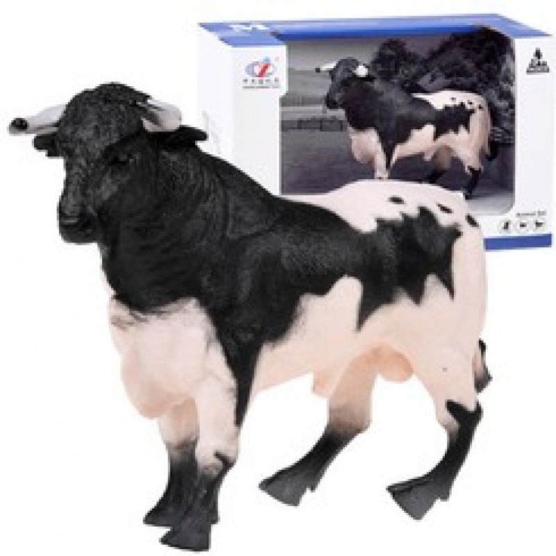 Figur Schwarz-weißes Bull-Tier vom Bauernhof ZA4473