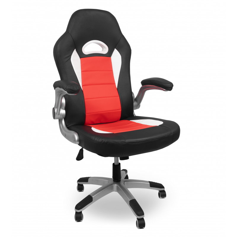 Aga Spielstuhl,Bürostuhl,Drehbarer Spielstuhl,Gamingstuhl, Racing Schreibtischstuhl, Chefsessel Schwarz - Rot