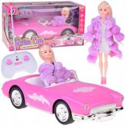 Autko Retro Cadillac na pilota + Elegancka Lalka w Futrze RC0745 uniwersalny