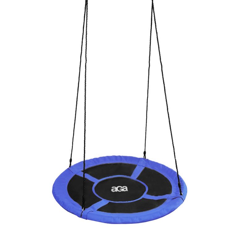 Aga Nestschaukel 90 cm, Rundschaukel, Schaukel verstellbar Garten-Schaukel 150 Kg belastbar, Kinderschaukel Tellerschaukel Hängeschaukel, Blau