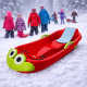 Aga Kinder Schlitten DS497 Frosch, Hochwertige Kinderschlitten mit Bremsen, stabile und schöne Schlitten aus Kunststoff mit Frosch