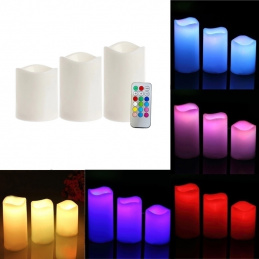 Q82 ŚWIECE LED ŚWIECZKI 3SZT + PILOT